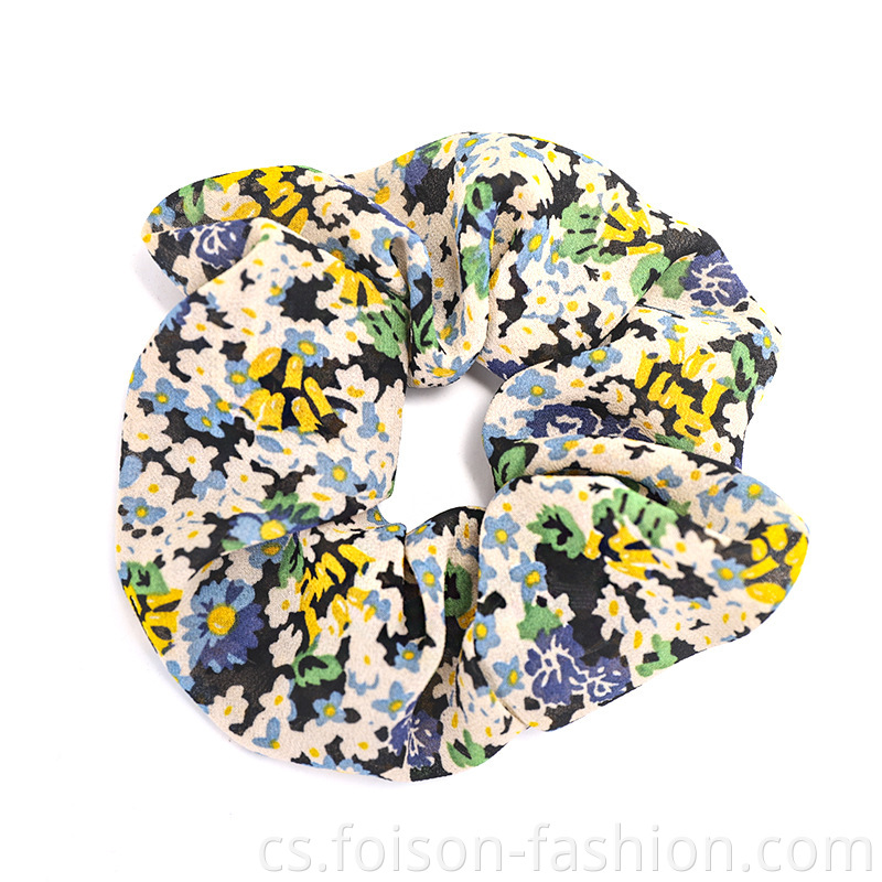 2020 Newest Hot Selling Floral Ponytail Holder Hair Rubber Band Women Hair Accessories Elastic Rubber Hairbands3